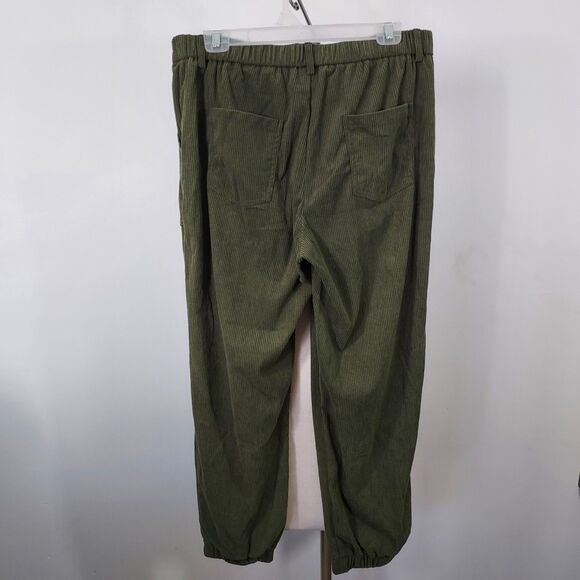 Halara Pants Olive Green Corduroy Joggers Size Large High Rise Comfy Casual - Picture 6 of 13